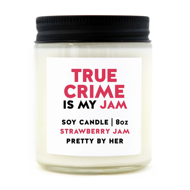 Pretty By Her - True Crime Is My Jam Strawberry Jam Candle