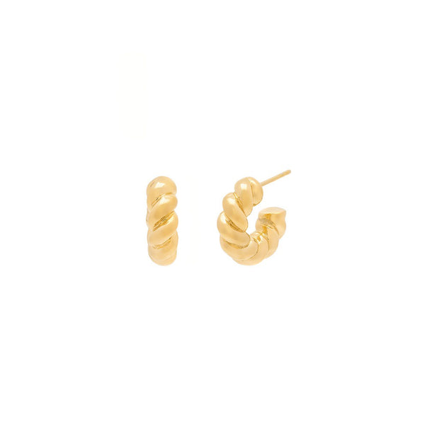 Leah Alexandra - Mini Revolve Hoop Earrings in Gold